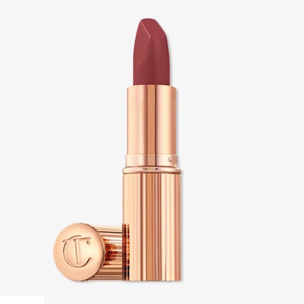 Charlotte Tilbury's Matte Revolution Lipstick in Pillow Talk.